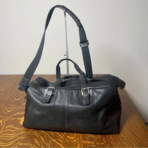 Coach Black Leather Voyage Weekender Travel Bag w/COA - Picture 2 of 15